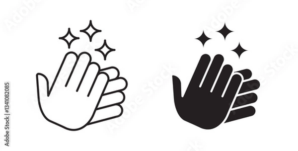 Fototapeta Wash your hands icons in black fill and line style