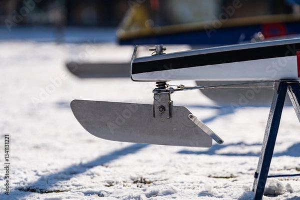 Fototapeta winter sailing - iceboat - sharp runner