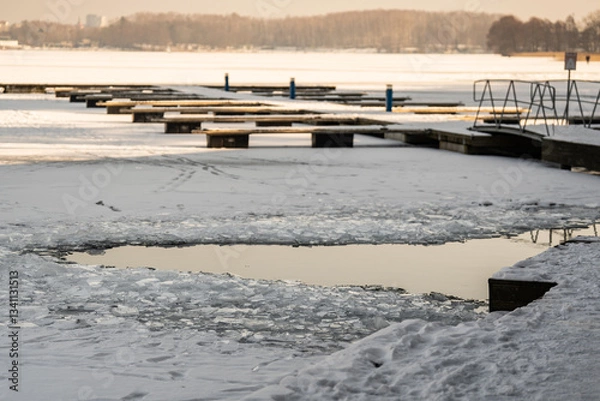 Obraz winter swimming - water hole - perfect refreshment after sauna