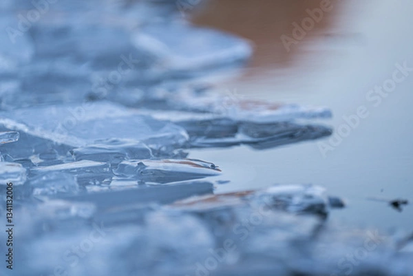 Obraz ice floe - very clean lake for cold bathing - winter