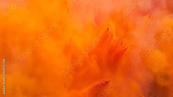 Obraz Abstract Orange Color Explosion - Vibrant Hues and Dynamic Patterns