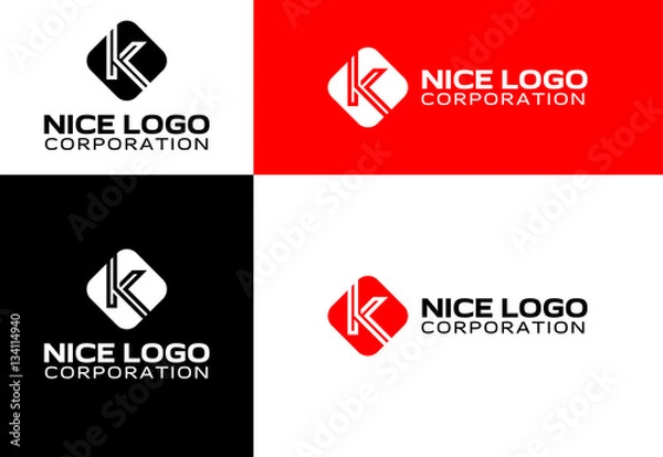 Obraz logo with the letter K, universal logotype for your business