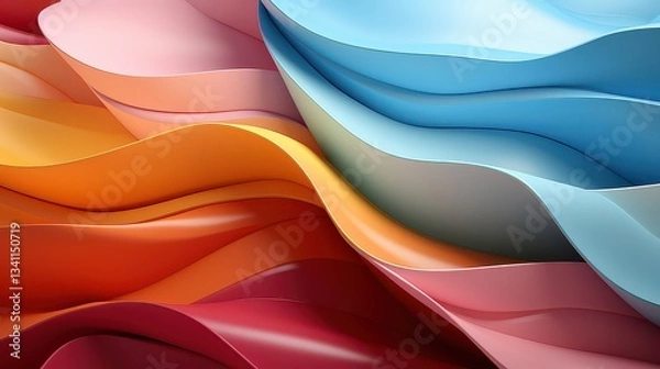 Fototapeta A colorful wave with a blue stripe in the middle