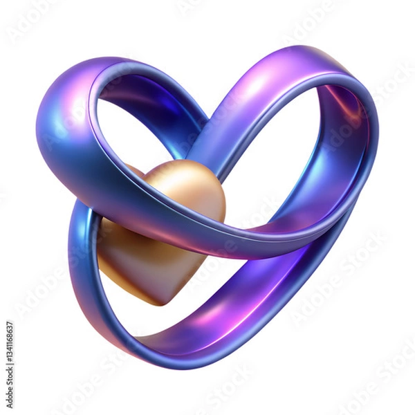 Fototapeta A shimmering ribbon forming a love spell in midair
