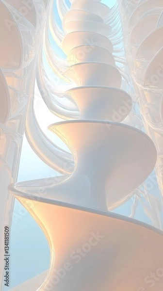 Fototapeta Abstract Modern Architectural Design with Spiral Structures