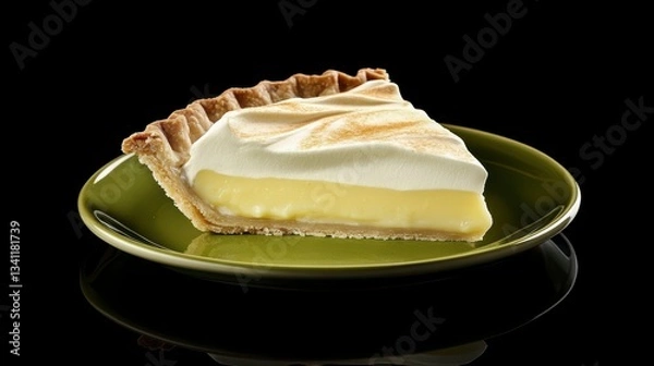 Fototapeta A Delectable Slice of Lemon Meringue Pie: A Sweet Culinary Masterpiece