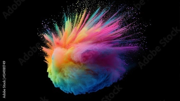 Fototapeta Explosive Burst of Colors - Abstract Colorful Powder Explosion Art