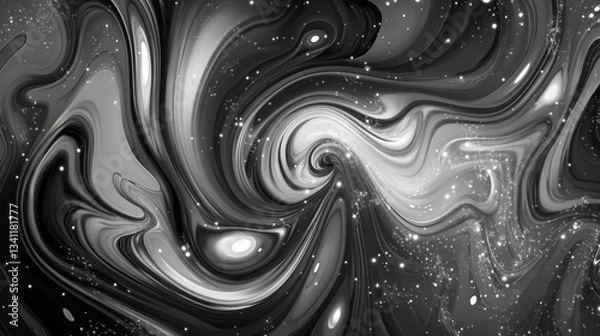 Fototapeta Mesmerizing Gray Abstract Fluid Art with Intricate Swirls and Patterns