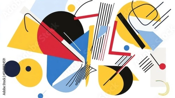 Fototapeta Vibrant Geometric Abstract Art Design - Colorful Shapes Composition