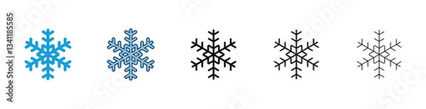 Fototapeta Snowflake icon vector isolated on white background. snow icon vector. Symbol of winter, frozen