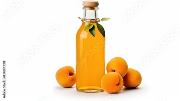 Fototapeta Ripe apricot juice bottle png yellow juice bottle png apricots juice bottle png apricot juice bottle transparent background