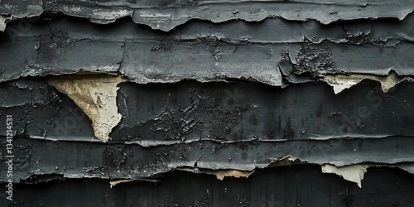 Obraz Peeling paint, layered texture, dark surface