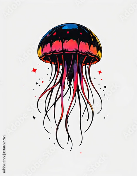 Obraz jellyfish on black background