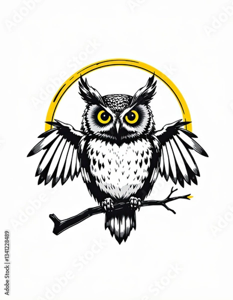 Obraz owl on branch