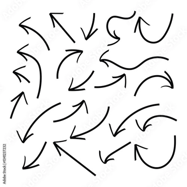 Obraz Elegant arrows set for business plan, presentation and education. Sign, Symbol, Hand drawn arrow collection in eps 10.