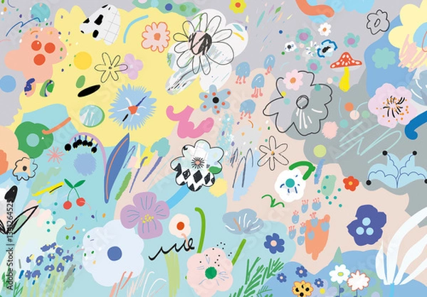 Fototapeta Abstract Art Floral Poster Layout