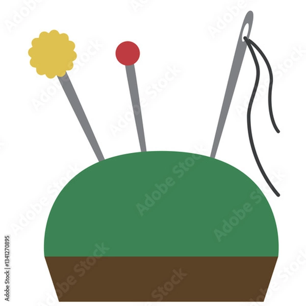 Fototapeta まち針と針山のイラスト