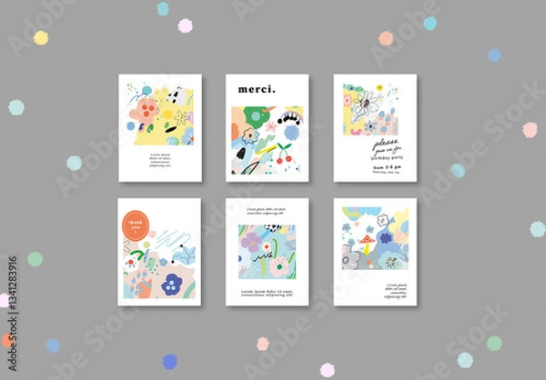 Fototapeta Abstract Universal Artistic Cards Layout