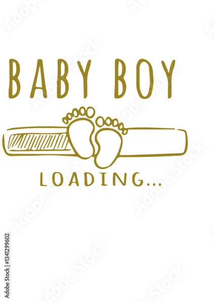 Fototapeta Baby Boy Loading SVG Design – Customizable Pregnancy Announcement Artwork for T-Shirts, Mugs, and Gifts