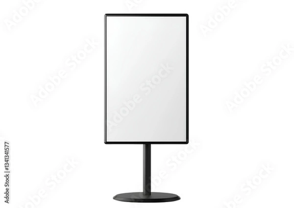 Fototapeta A white, blank billboard on a stand, isolated against a transparent background