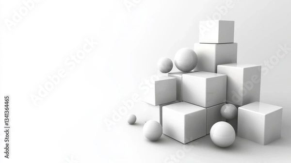 Fototapeta the image is a celebration of simplicity and form, the artist's skill in rendering is clearly evident, the image is a celebration of the beauty of mathematics, the work is a study in the beauty