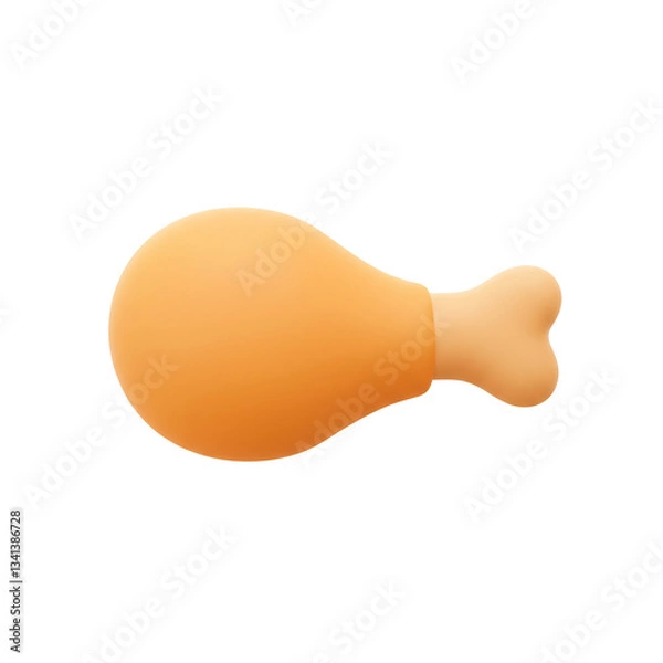 Obraz 3d roasted fried chicken thigh