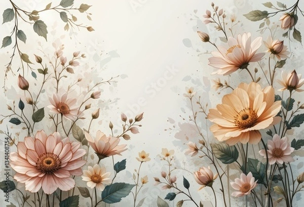Obraz vintage floral background