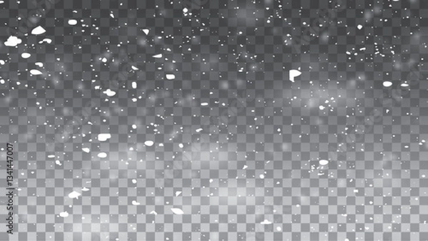 Obraz Beautiful falling snowflakes wallpaper. Magic nature fantasy snowfall.