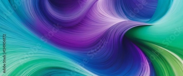 Obraz Abstract Wavy Gradient Background with Feathery Edges and Depth Effect