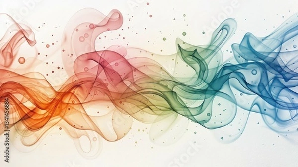 Fototapeta a wavy background with colorful bubbles and dots