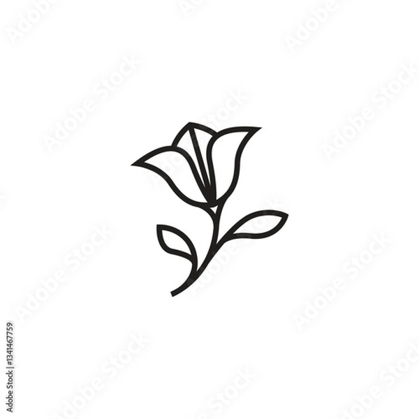 Obraz a sprig of beautiful small flowers logo vector