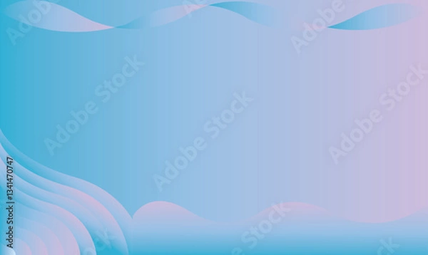 Obraz Abstract blue and pink gradient background with wave patterns, Vector illustration.