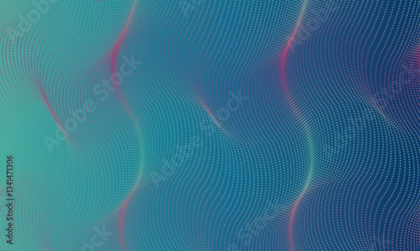 Obraz Abstract Wave Pattern in Blue and Pink, Vector illustration.