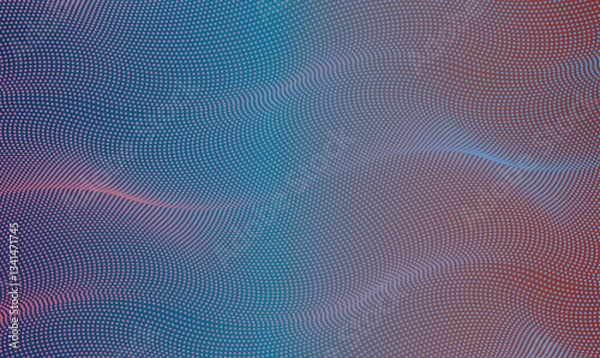 Obraz Abstract Digital Art Blue and Red Wave Pattern Background, Vector illustration.