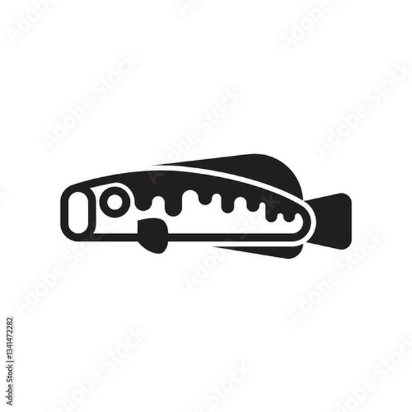 Obraz monster fish with wide mouth logo vector