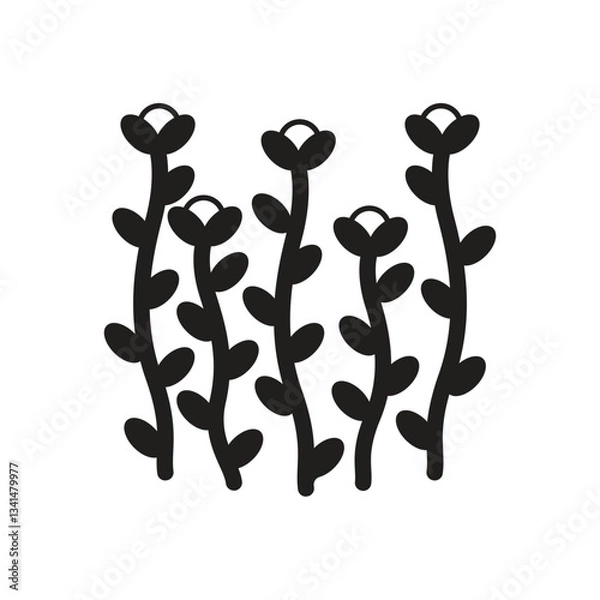 Obraz long plant with little leaves logo vector