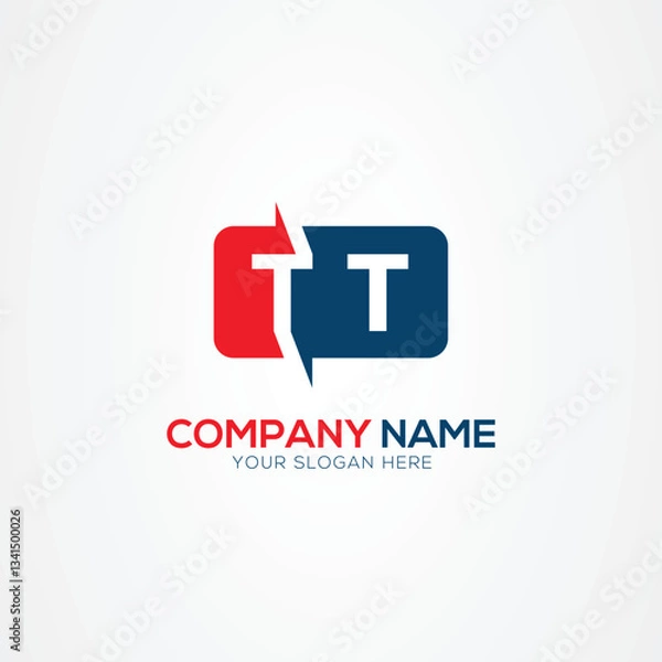 Fototapeta TT or T Creative Modern Letters Logo Design Element