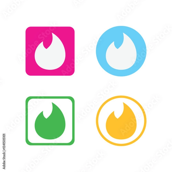 Fototapeta Tinder Icons Collection Vector Shapes
