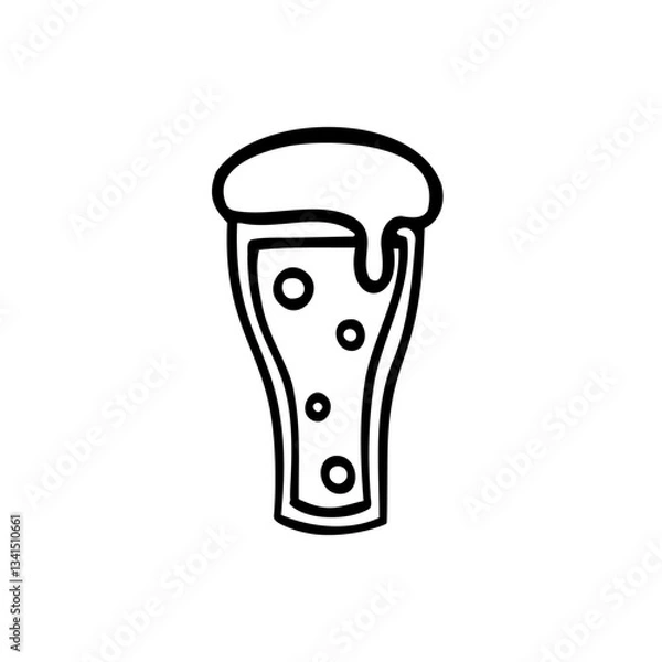 Fototapeta シンプルなビールグラスのイラスト素材