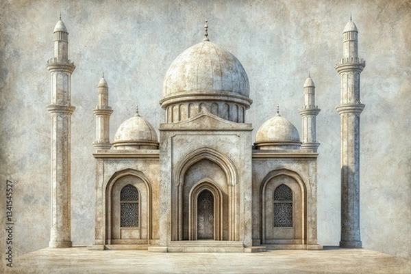 Fototapeta A majestic building design featuring domes and towering pillars