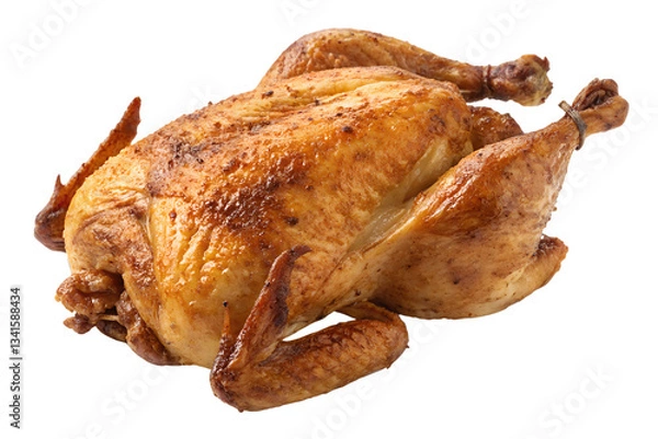 Fototapeta Fried chicken carcass isolated on transparent background