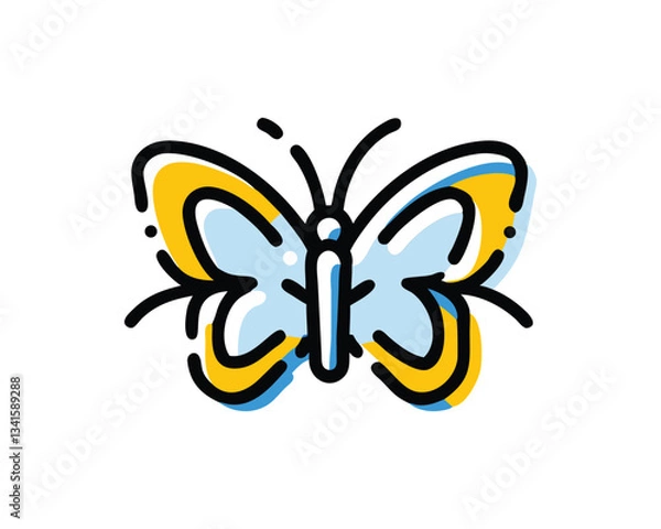 Fototapeta Colorful Butterfly Icon with Bold Lines and Vibrant Colors