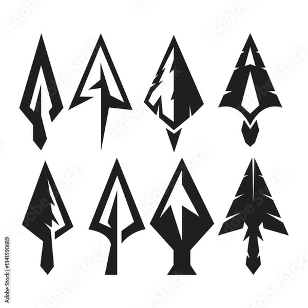 Obraz Spear Arrowhead Logo Vector Illustration