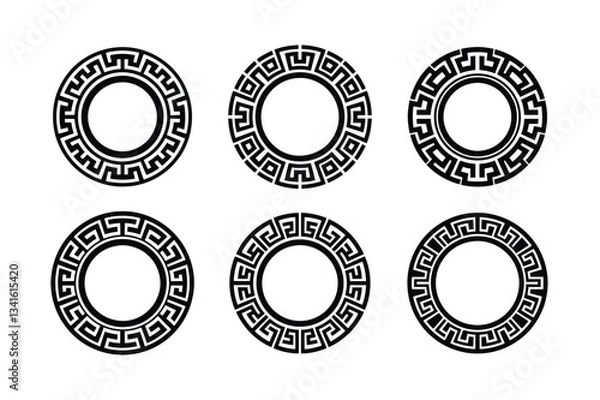 Obraz Greek key border ornament vector illustration