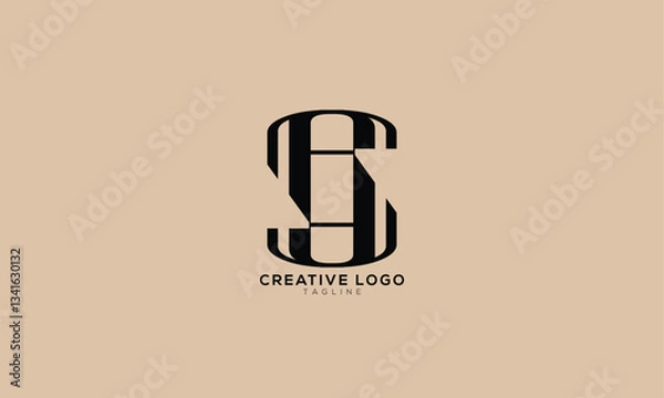 Fototapeta SA AS SAH HAS Abstract initial monogram letter alphabet logo design