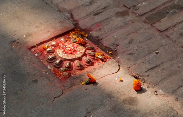 Obraz A religious street shrine commonly found in Kathmandu and other places in Nepal