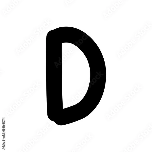 Obraz Hand-drawn D capital letter shape icon