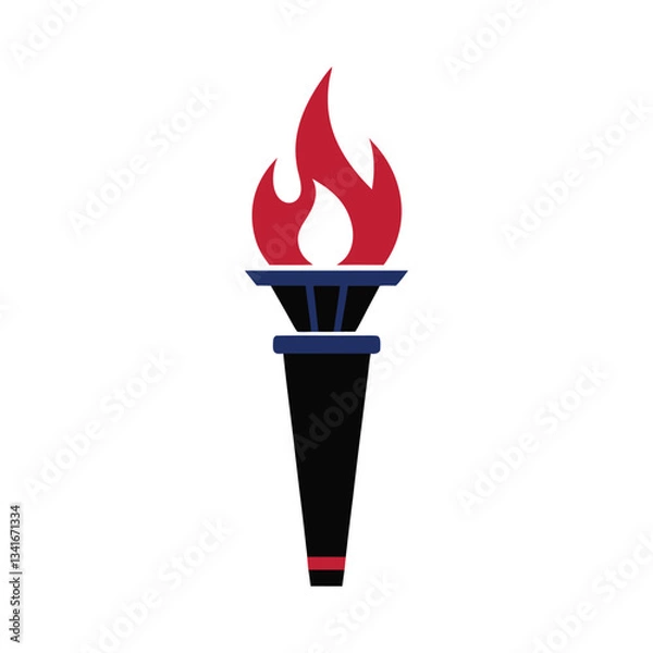Fototapeta old fashioned torch symbolizing liberty vector illustration