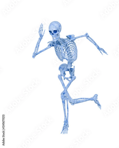 Fototapeta skeleton is running fast in action