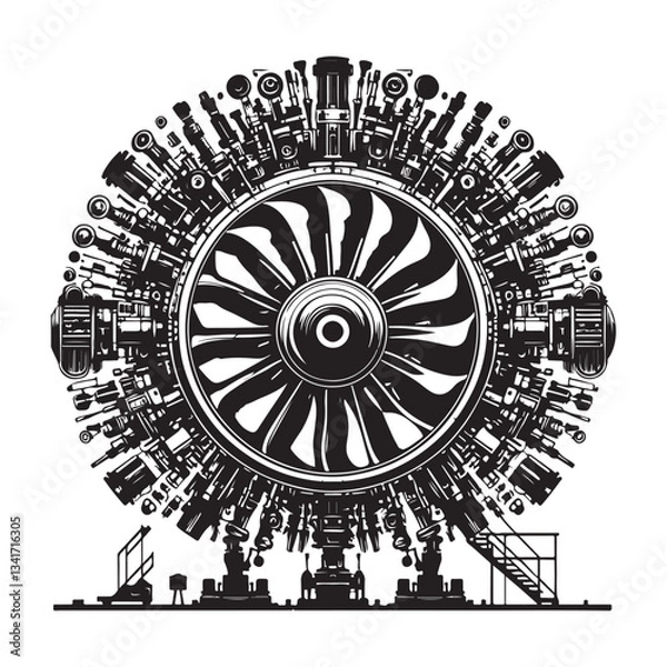 Fototapeta Aircraft engine